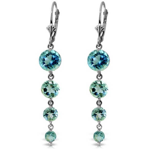 Galaxy Gold Products Jewelry - GOLD CHANDELIER EARRING WITH NATURAL BLUE TOPAZ